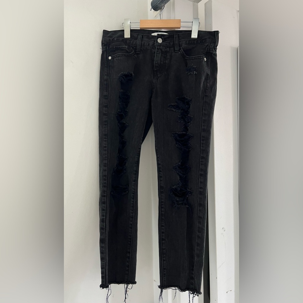 Abercrombie & Fitch Black Distressed Jeans